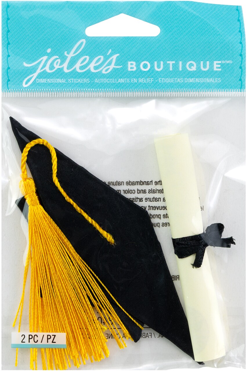 Jolee's Boutique By You Dimensional Stickers - Large Cap & Scroll, 2pcs